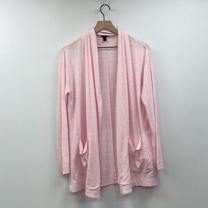 J. Crew Open Front Cardigan Slub Cotton Lightweight Sweater Minimalist Pink